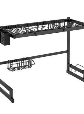 厨房水槽置物架碗盘收纳架家用台面碗碟架水池上双层沥水架调料架