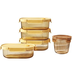 玻璃饭盒可微波炉加热专用碗上班族分隔餐盒学生带饭水果便当盒