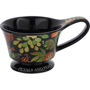 法式陶瓷马克杯家用高脚咖啡杯情侣水杯小众杯子高级感轻奢高颜值