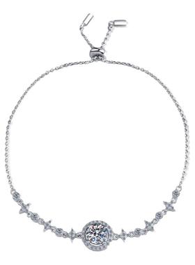 莫桑钻星月手链简约精致女纯银