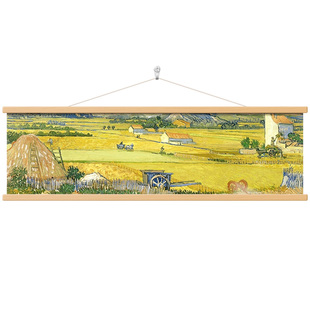 梵高莫奈世界名画卧室床头装饰画横幅印象派挂画客厅房间油画壁画