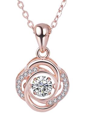 999纯银吊坠18k玫瑰金色链子