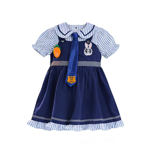 新款朱迪兔子警官演出服装女童连衣裙幼儿园园服毕业照班服舞蹈服
