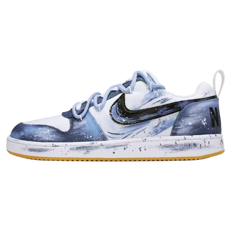 球鞋定制 Nike Court Borough PRM 深海之息涂鸦白绿男子低帮板鞋