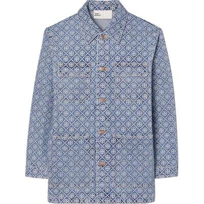 TORY BURCH 汤丽柏琦 T MONOGRAM 提花牛仔工装夹克 186676