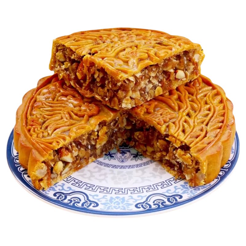 广式伍仁叉烧大月饼单个礼盒装中秋送礼老式新鲜大月饼老牌子零食