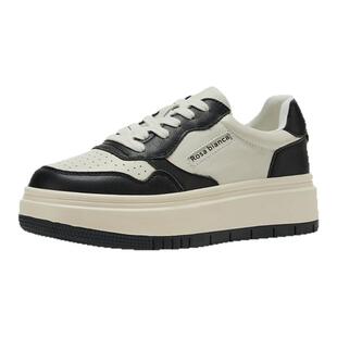 Rosa Bianca黑白板鞋女厚底2025秋季新款熊猫鞋增高休闲运动鞋