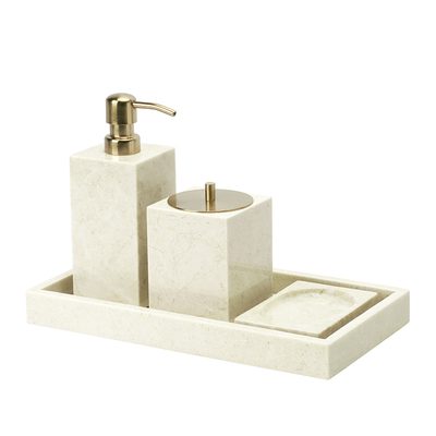 中古风米色大理石卫浴洗漱套件