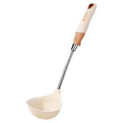德系硅胶汤勺大号盛汤勺子家用高档精致食品级耐高温粥勺长柄可爱