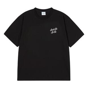 ADLV字母LOGO印花落肩短袖T恤新款中性情侣款百搭宽松夏季ins男女