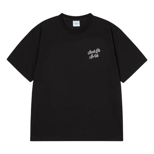 ADLV字母LOGO印花落肩短袖T恤新款中性情侣款百搭宽松夏季ins男女