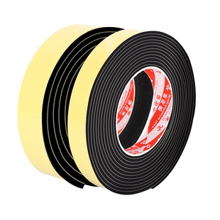 海绵胶带单面泡沫垫条汽车隔音缓冲强粘力EVA黑色单面胶贴高粘度防震防撞门窗密封泡沫泡棉胶条1-2-3-8mm加厚