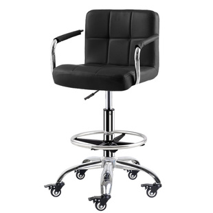 加高升降滑轮椅酒吧台卖菜摆摊画画直播网红酒店前台工作收银椅子