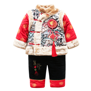 男宝宝唐装冬装中国风加厚拜年服