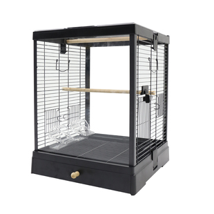 达洋豪华观赏鸟笼鹦鹉笼子高透明全景玻璃别墅家用笼配件虎皮牡丹