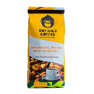 250G咖啡豆袋装进口卢旺达大猩猩阿拉比卡波旁中度重度烘焙黑咖啡
