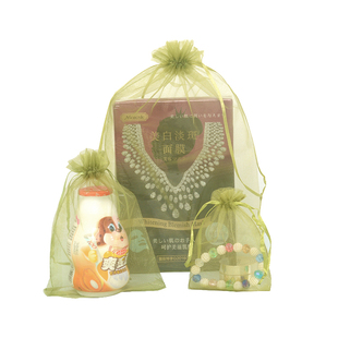 透明军绿网袋子纱网抽绳纱网袋束口礼品袋化妆品小样礼品袋透气