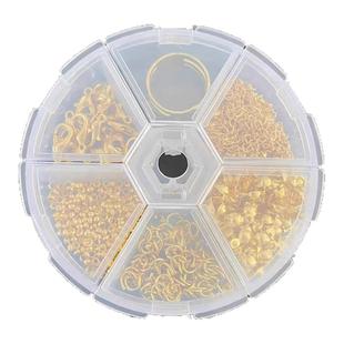DIY手工材料套盒 龙虾扣开口圈手链项链尾链包扣定位珠发饰工具包
