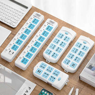 自接线独立开关无线插座面板多孔带usb充电插板插排插线板不带线