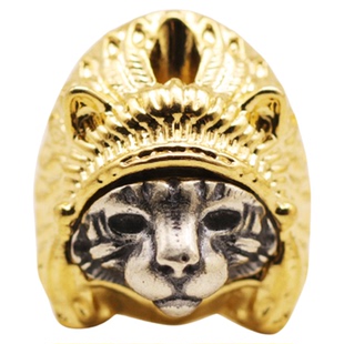 合金S925银隔珠 印第安神猫直孔背云文玩银饰DIY男士编绳串珠