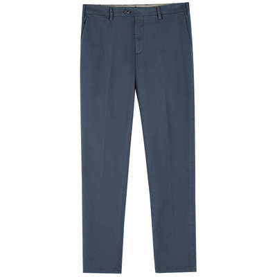 LARDINI长绒棉微弹休闲裤