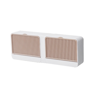 挂式带盖香皂盒免打孔浴室沥水肥皂盒大号双格翻盖卫生间洗衣皂盒