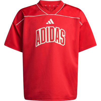 Adidas/阿迪达斯官方正品大童字母印花V领宽松休闲短袖T恤KD3426