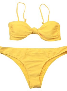澳洲时尚品牌B*ong海边度假纯色比基尼性感bikini抹胸泳装带胸垫
