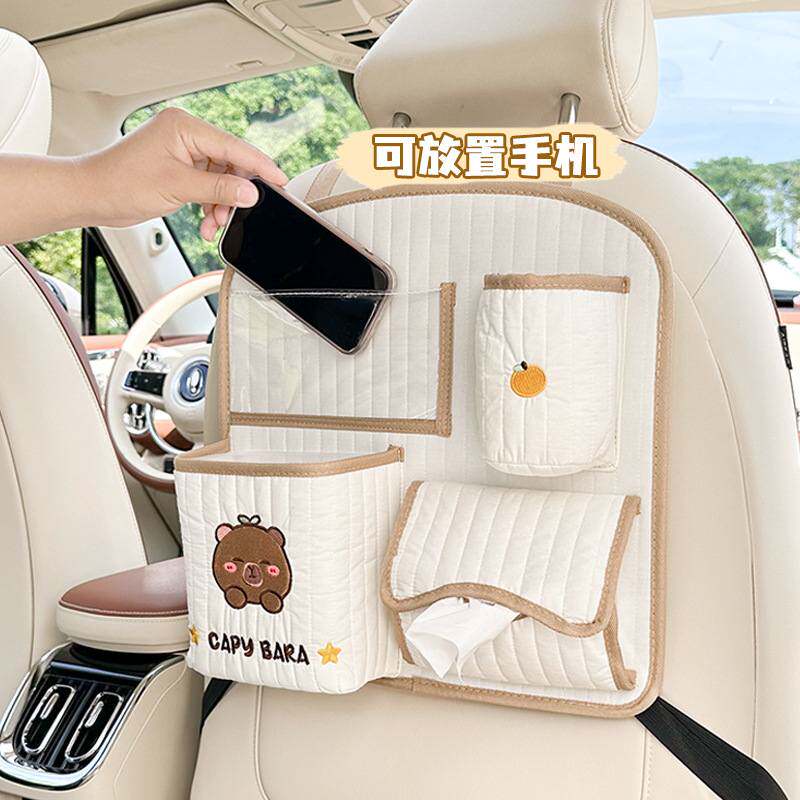 蓝雨汽车座椅后背收纳袋布式垃圾桶大容量多功能皮车载挂巴拉卡艺