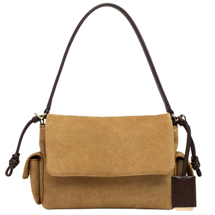 CHARLES&KEITH25秋新款CK2-20671785-1复古仿麂皮抽绳手提云朵包