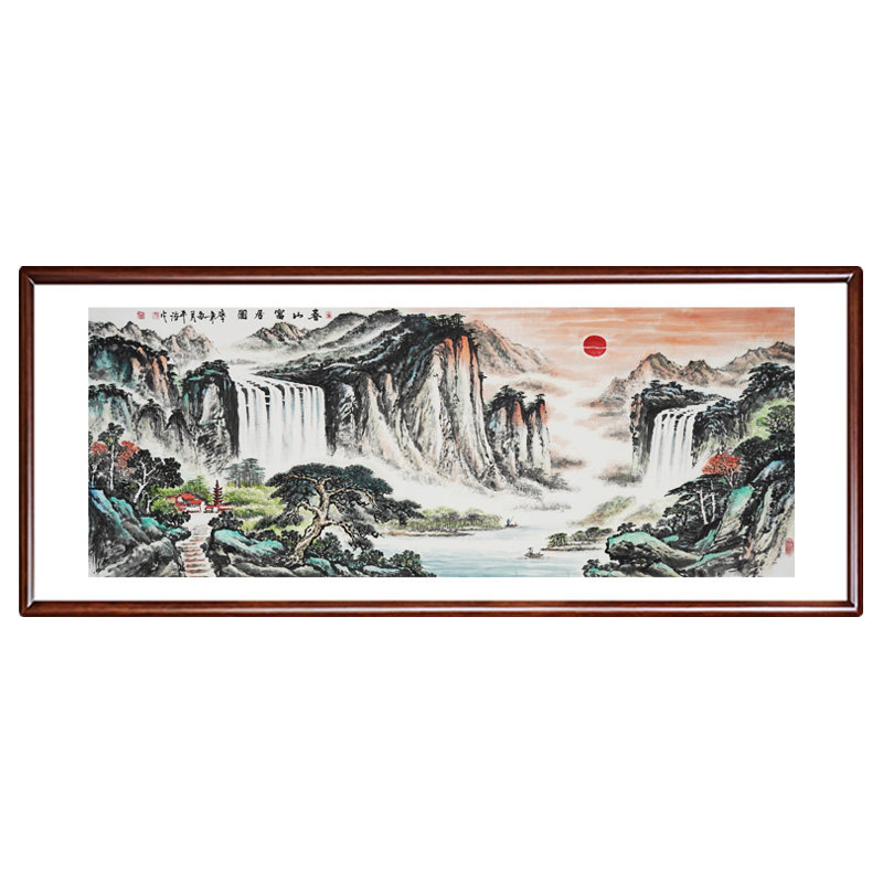 山水画国画纯手绘装饰字画靠山图