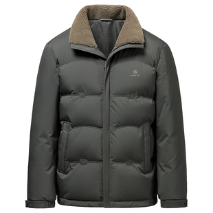 鸭鸭中老年爸爸羽绒服男冬季加厚2025年新款防风保暖冬装外套