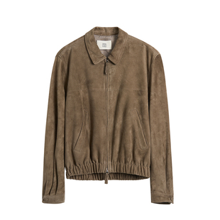 TOFOD 独库公路 进口反绒羊皮复古经典老钱风皮衣夹克外套