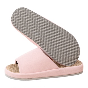 黛兰雅x四季亚麻拖鞋男女居家室内软底情侣吸汗透气夏厚底不沾灰