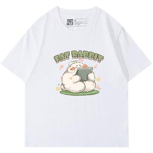 学院风甜系正肩白色短袖t恤女宽松韩版减龄小个子纯棉半袖上衣夏