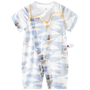 [云端之旅]aqpa爱帕婴儿连体衣哈衣莫代尔夏季薄款宝宝衣服外出服