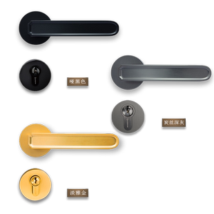 雅洁静音门锁室内卧室家用通用型现代简约门把手双开门锁具HQ8347