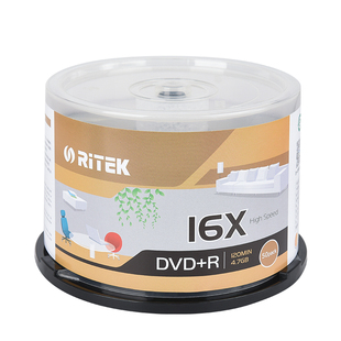 铼德RITEK办公DVD+R刻录盘4.7G 16X 空白dvd光盘 档案存储资料备份文件图片视频保存光碟片