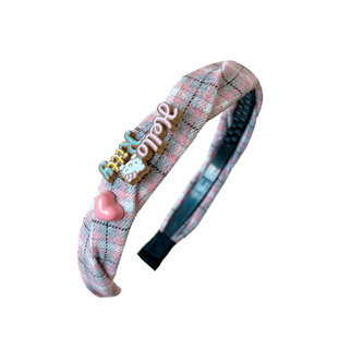 2025新款格纹发箍女儿童韩系百搭气质高颅顶女童头箍不勒头发饰