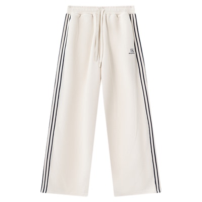 RIC撞色华夫格美式休闲裤子男女