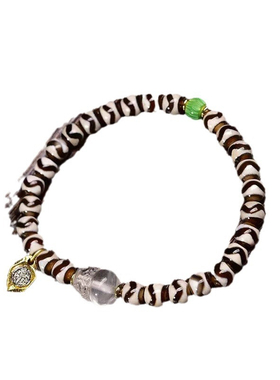 天然虎牙玛瑙天珠手链水晶貔貅