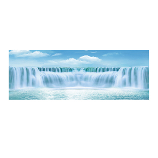 客厅装饰画高端瀑布山水画沙发背景墙轻奢晶瓷餐厅床头风景挂画