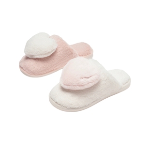 热风女鞋24冬新款女士休闲家居拖保暖舒适包头拖室内毛绒拖鞋