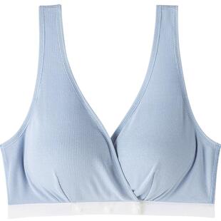哺乳内衣孕妇产后交叉式喂奶专用春夏季免手扶背心式睡觉文胸大码