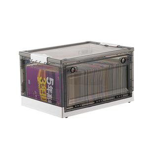 书本收纳箱可折叠学生教室放书籍装书收纳盒家用透明整理储物箱子