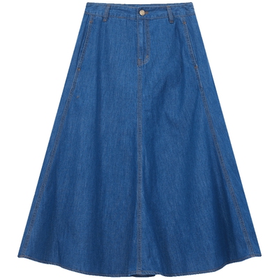 滨波女士复古全棉A字牛仔裙