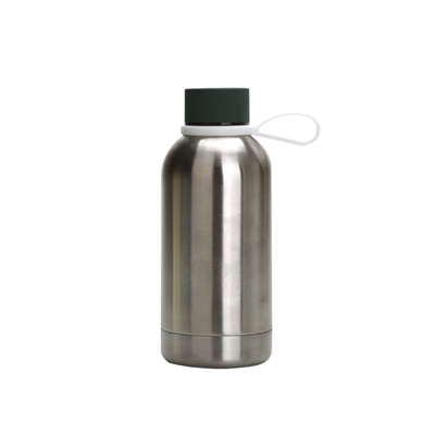 NINIOU金属感钢色保温杯图案盖子