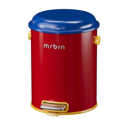 麦桶桶脚踏圆形孟菲斯彩色垃圾桶