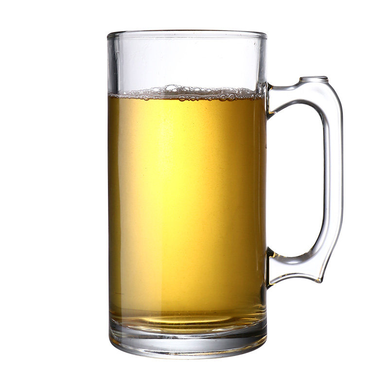 扎啤杯500ml玻璃杯带把家用茶水杯酒吧啤酒杯网红英雄杯超大容量