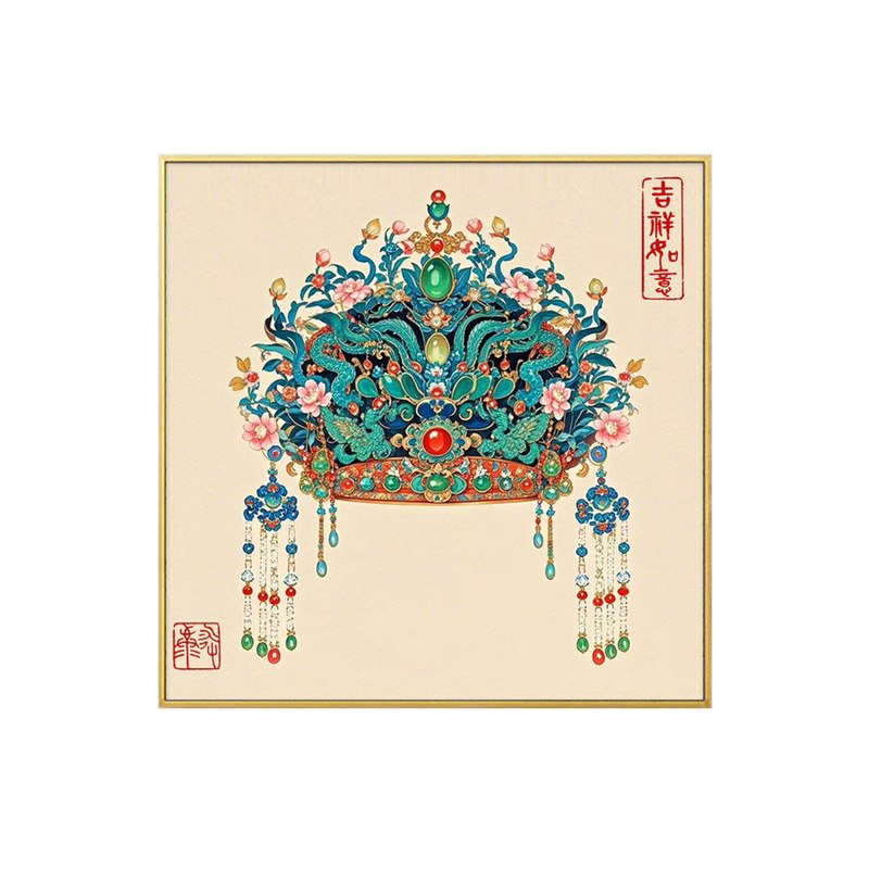 5D满钻中式钻石贴画高难手工点粘
